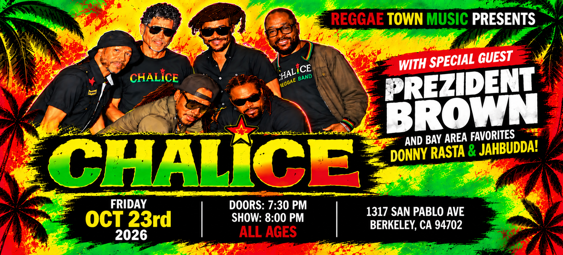 LIVE REGGAE WITH CHALICE and more