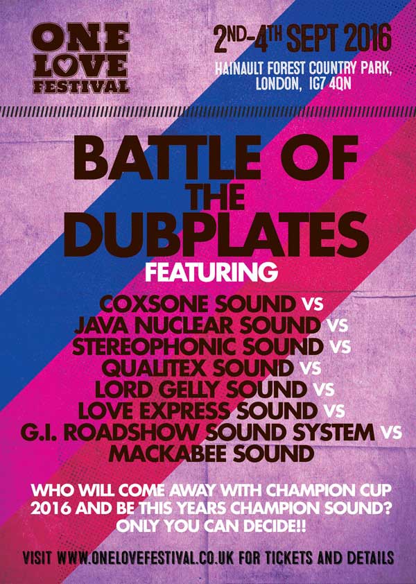 Read more about the article 2nd – 4th September 2016,  Battle of the Dubplates x8 Sound System Clash