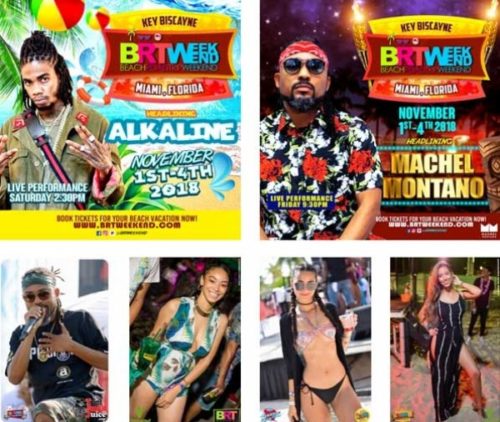 Read more about the article The BRT Weekend 2018 Tour ends in Miami on November 1 – 4 with Machel Montano and Alkaline