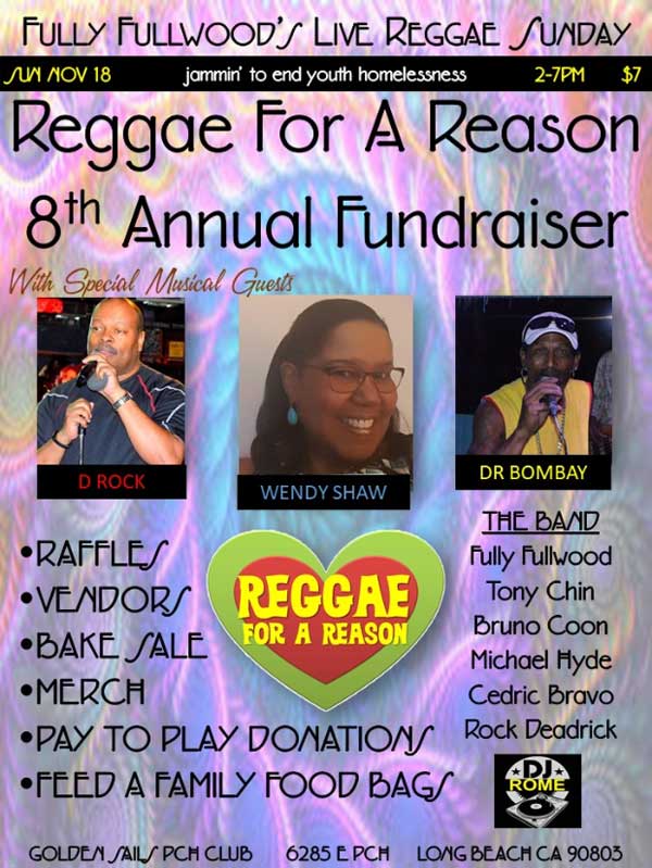 Read more about the article Our REGGAE FOR A REASON annual fundraising show is this Sunday, November 18.