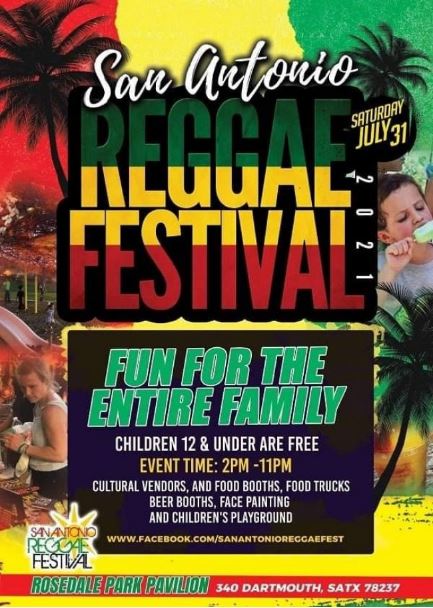 Read more about the article Mark your calendar! 6th Annual THE SAN ANTONIO REGGAE FEST 2021 July 31, 2021