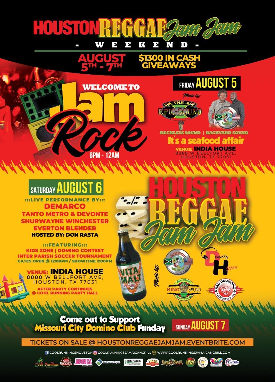 Houston Reggae Jam Jam on August 6, 2022! Reggae Festival Guide