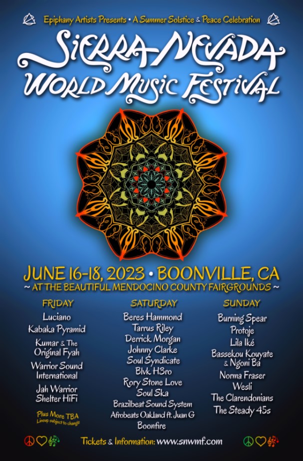 SIERRA NEVADA WORLD MUSIC FESTIVAL DAILY LINEUP & SINGLE DAY TIX NOW