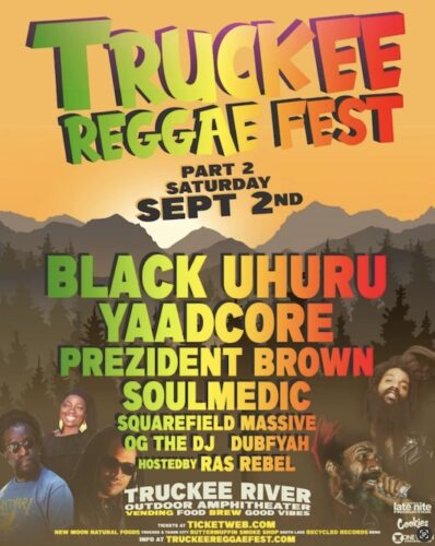 Read more about the article Truckee Reggae Fest Line-up Announced for September 2, 2023, Truckee, CA