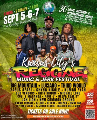 Read more about the article Kansas City’s Annual Reggae Music & Jerk Festival – 3 Days of Music, Food & Community – Kumar Fyah • Luciano • Chyna Nicole • Yasus Afari • Big Mountain, more… Get Tix Here