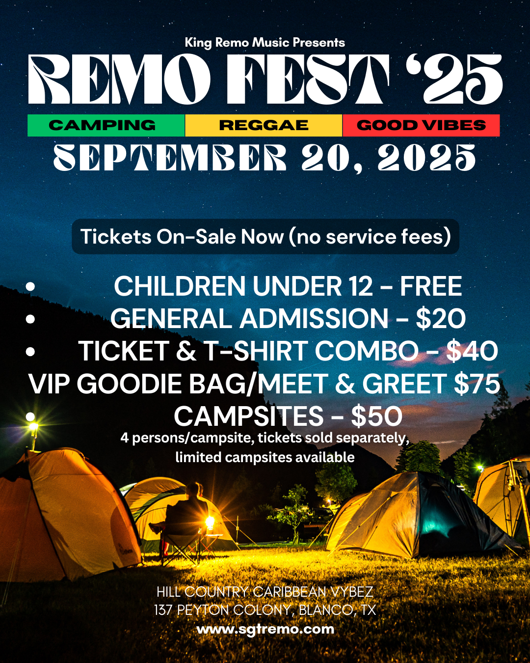 Read more about the article Remo Fest 2025, a true Texas grassroots festival, is set to bring a full day of reggae music and community spirit to Hill Country Caribbean Vybez on Saturday, September 20, 2025