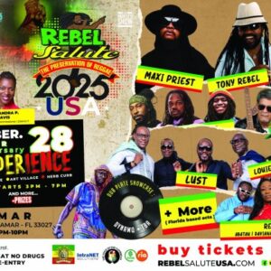 Miramar, FL - REBEL SALUTE USA - Sunday, September 28, 2025 - Tony Rebel, Maxi Priest, Queen Ifrica and more