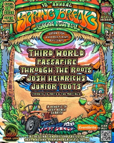 Read more about the article Ormond Beach, FL, ThirdWorldReggae Band Headlines the 15th Annual Spring Break Reggae Festival, April 18, 2026  