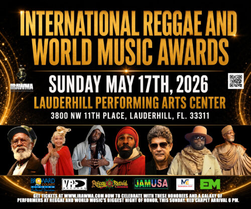 Read more about the article Reggae & World Music’s Biggest Night Returns This Sunday — The 43rd IRAWMA Takes Over Lauderhill with Vybz Kartel Leading Nominations, DJ Khaled Among Presenters, and Major Honors for Burning Spear, Marcia Griffiths, Mavado & More