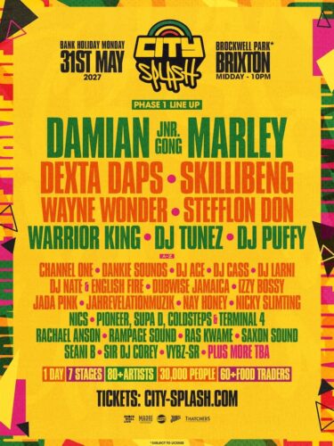 Read more about the article U.K. – City Splash announces major 2027 lineup with Damian Marley and more